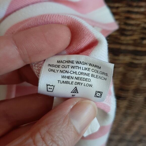 Hanna Andersson 100% Organic Cotton Striped Pajama Shirt Kids 14 160 Pink White - Picture 5 of 5